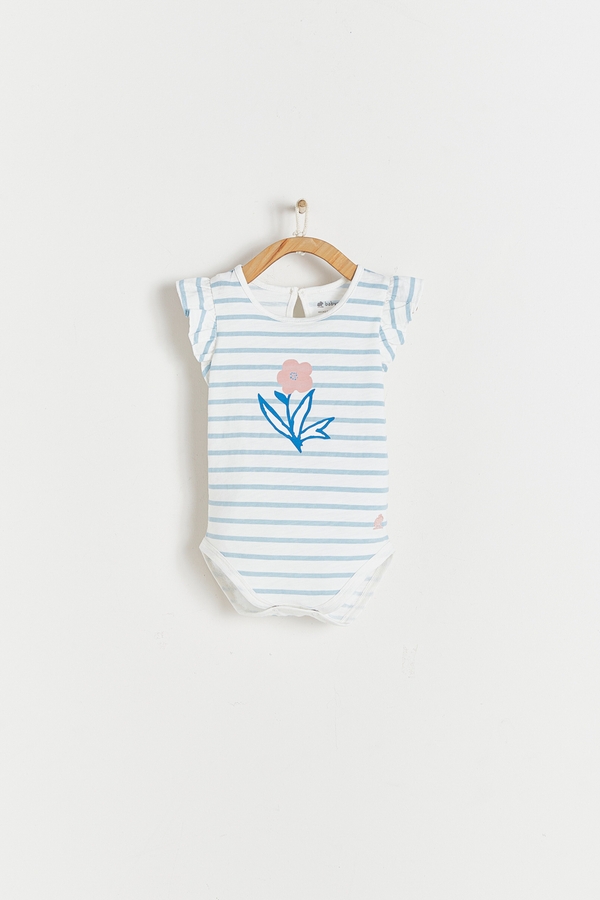 Fresia Striped Short Sleeve Bodysuit