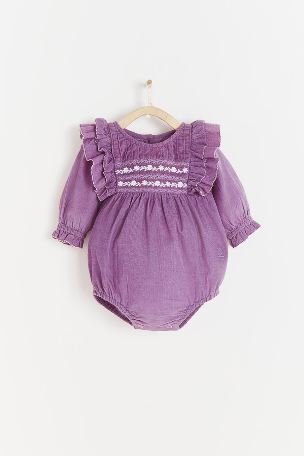 Purple Cord Blouse Bodysuit