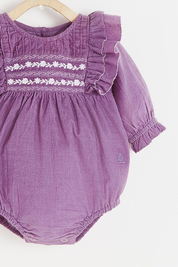 Purple Cord Blouse Bodysuit