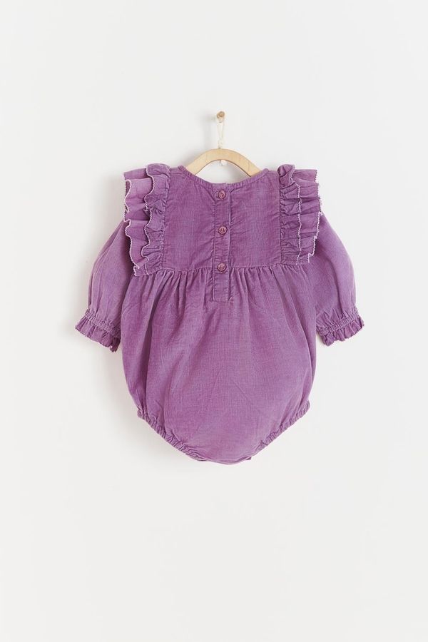 Purple Cord Blouse Bodysuit