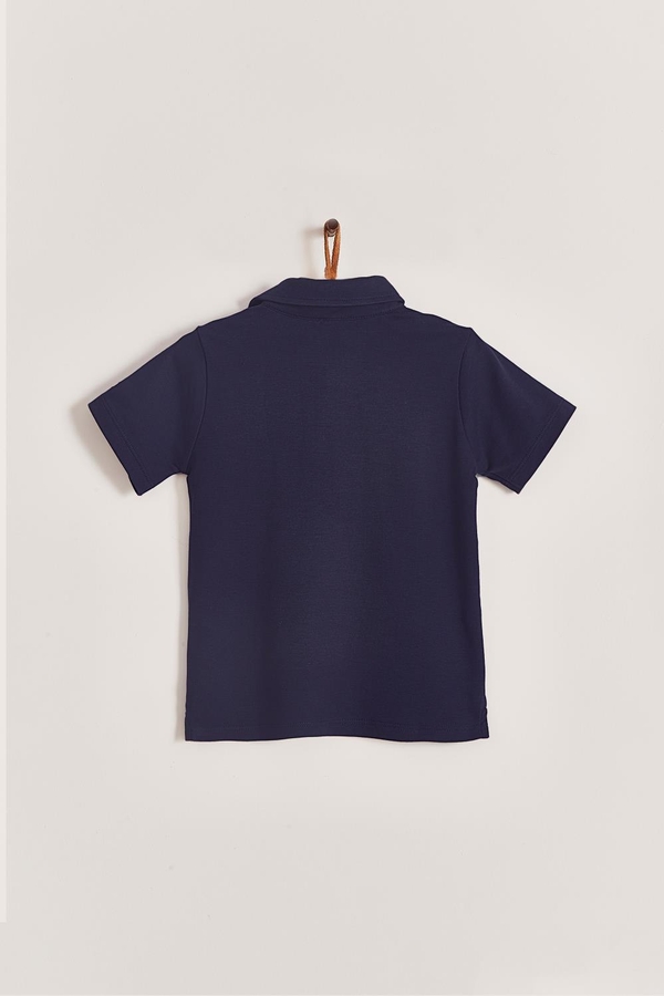 Pima Colors Short Sleeve Polo Shirt. Back view