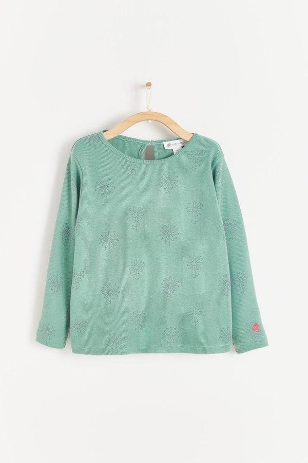 Tree Printed Long Sleeve Top