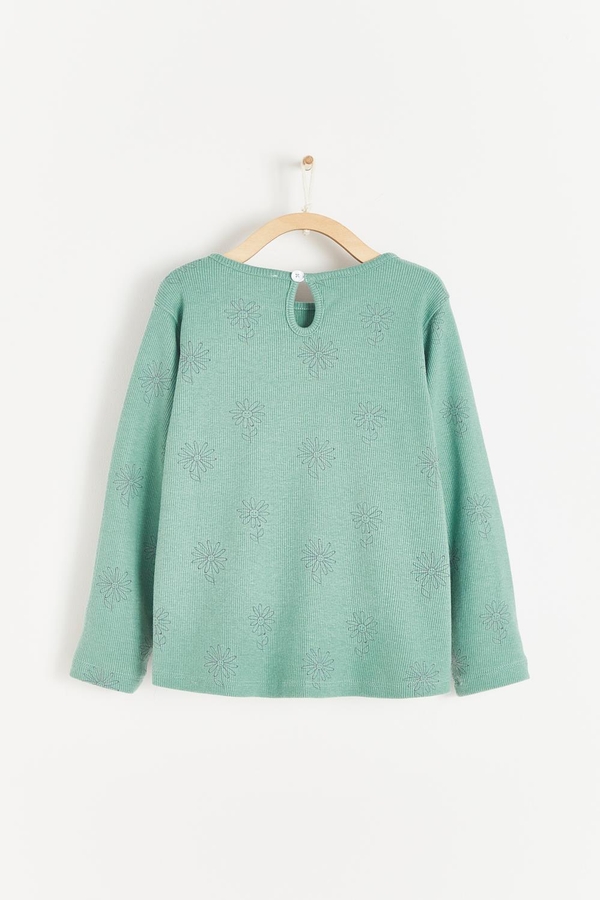 Tree Printed Long Sleeve Top