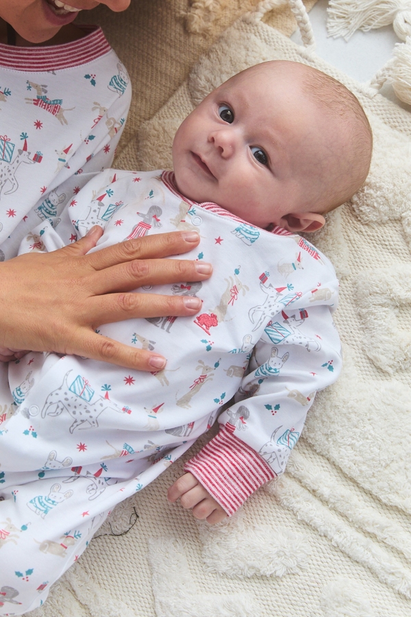 Premium Peruvian Pima Cotton Christmas Footie Pajamas For Infant