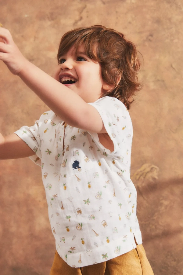 Premium Cotton Kanu Shirt for Toddler. Kid model view