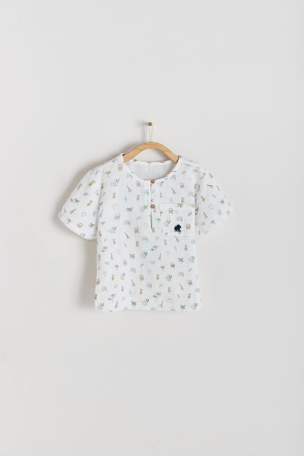 Premium Cotton Kanu Shirt for Toddler. Front view