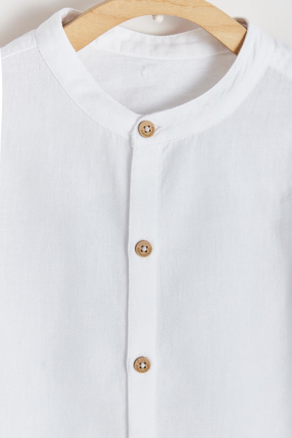 Premium Cotton Celebration Jona Shirt for Toddler. Front buttons view