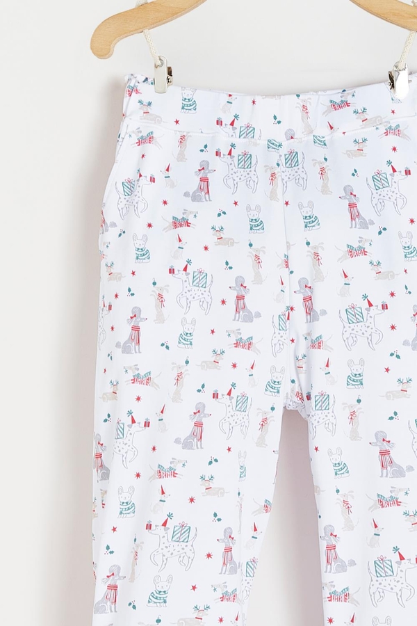 Premium Peruvian Pima Cotton Christmas Adult Pajama Pants | Front Detail
