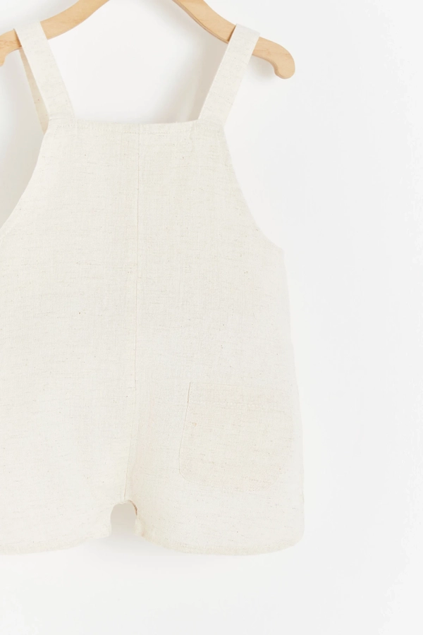 Premium Cotton Linen Shortall for Infant. Back detail view