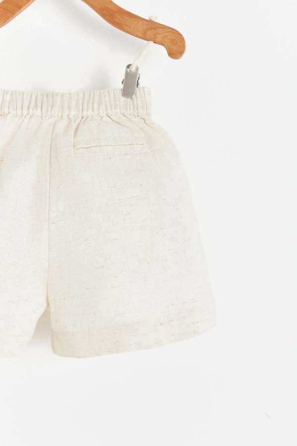 Premium Cotton Linen Short for Infant. Back detail view
