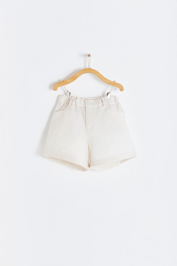Premium Cotton Linen Bermuda for Infant. Front view