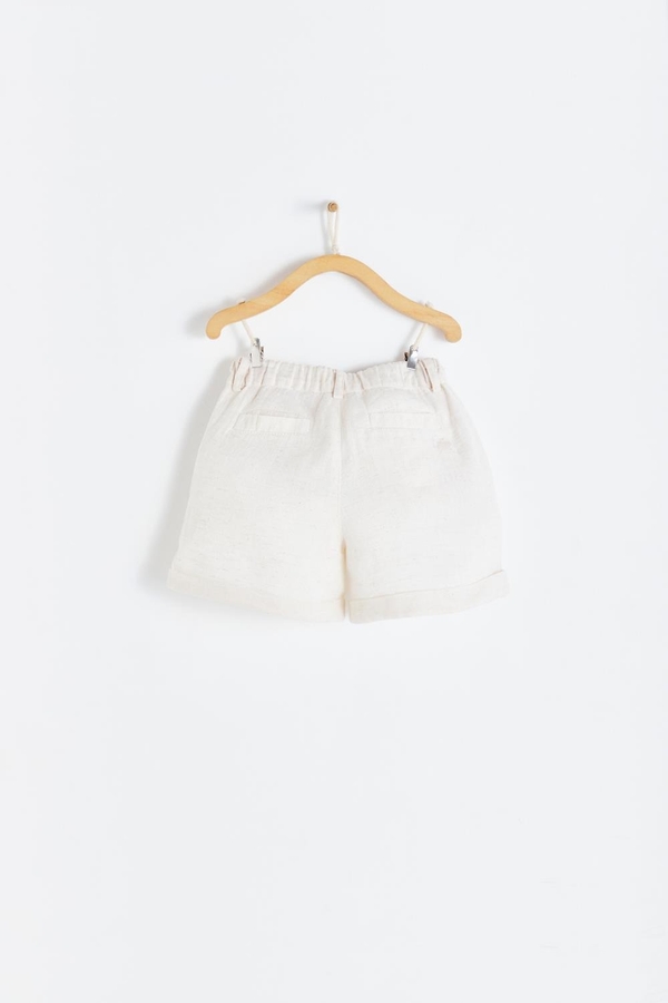 Premium Cotton Linen Bermuda for Infant. Back view