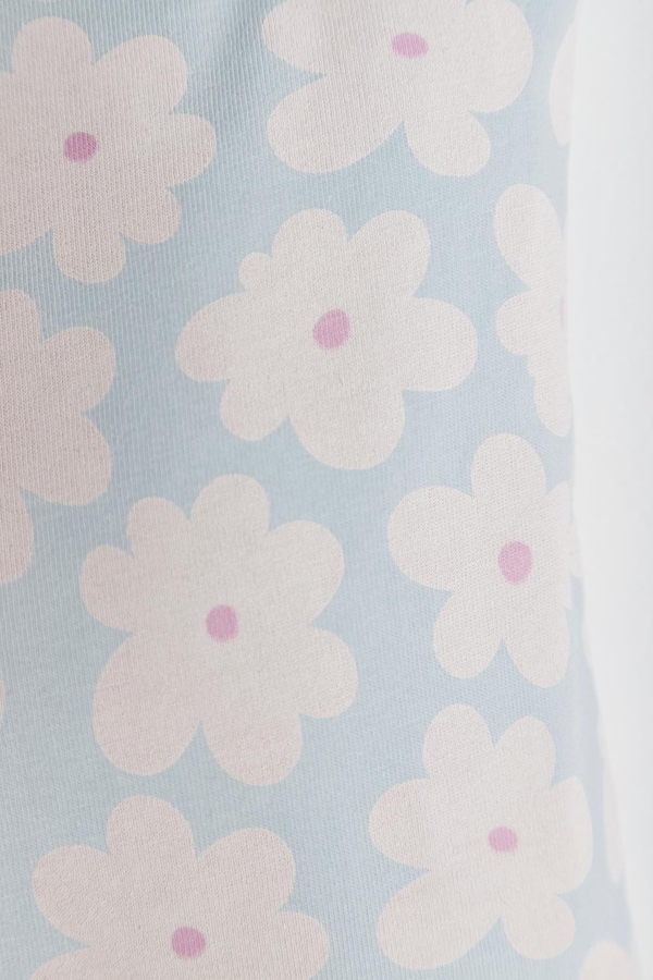 Flower Bike Shorts with elasticized waist. Pattern view.