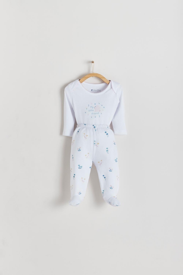 Premium Cotton Mila Bodysuit & Pants Set for Infant. Front view