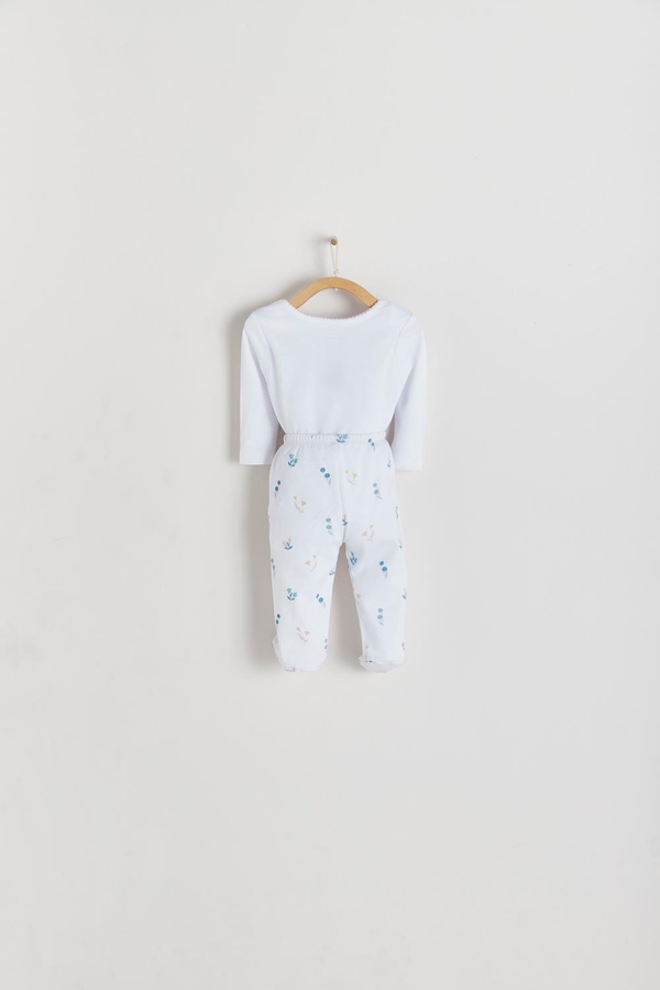 Premium Cotton Mila Bodysuit & Pants Set for Infant. Back view