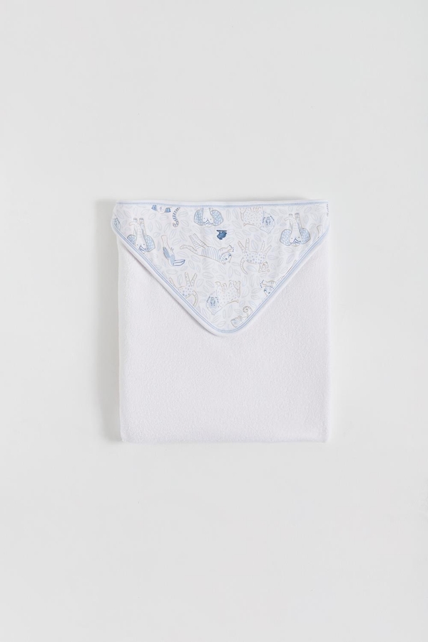Premium Cotton Manji Large Hooded Towel for Toddler. Front view