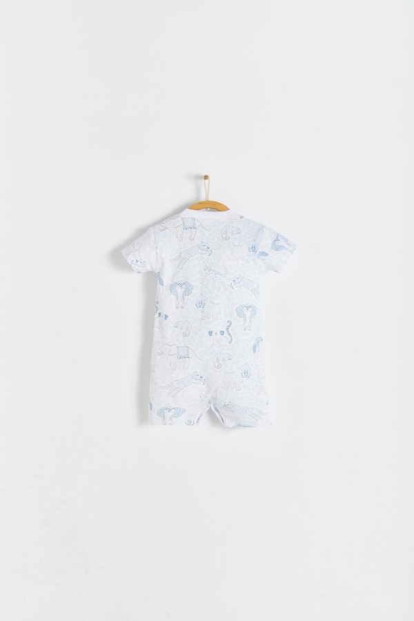 Premium Peruvian Pima Cotton Manji Short Romper for Infant. Back view