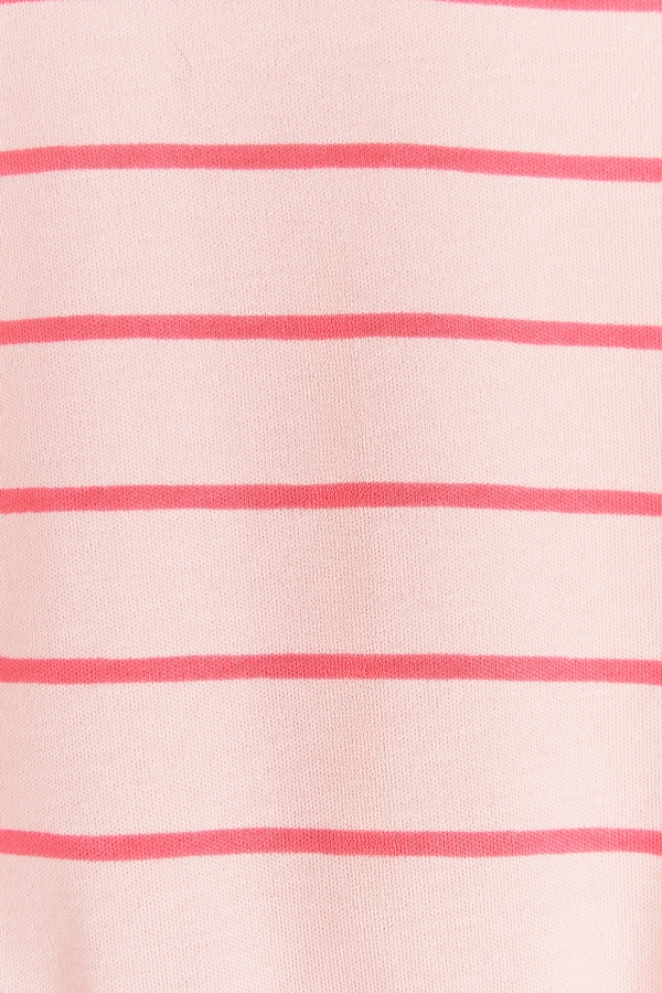 Niza Pink Striped Romper. Made with soft cotton. Sleevless and round necklace. Pattern view