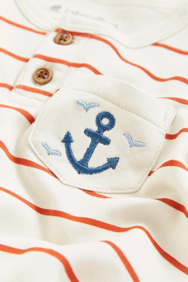 Striped Short Pocket Romper