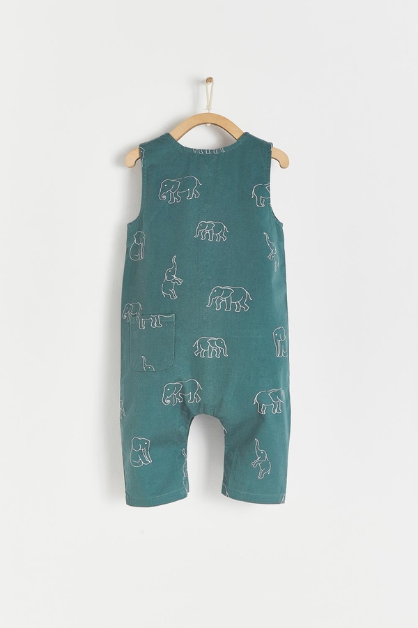 Premium Cotton Raj Playsuit for Infant. Back view