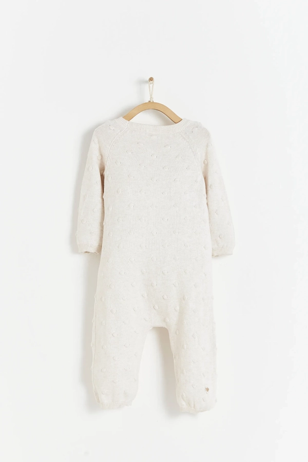 Premium Cotton My First Knit Knitted Playsuit for Infant. Back view