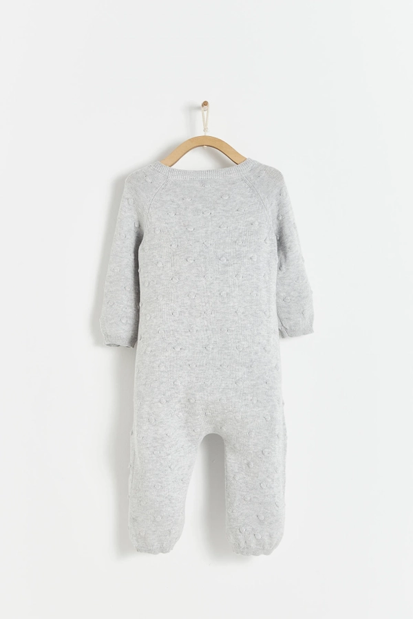 Premium Cotton My First Knit Knitted Playsuit for Infant. Back view