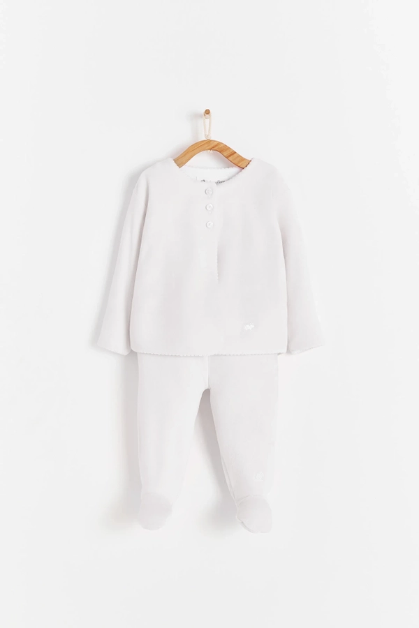 White Logo Plush Baby Set. Front View
