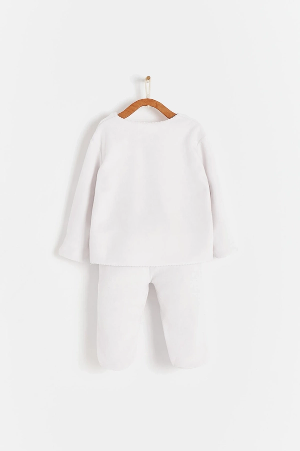White Logo Plush Baby Set. Back View
