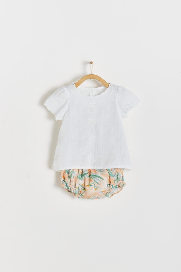 Premium Cotton Indira 2-Piece Set for Infant. Front view