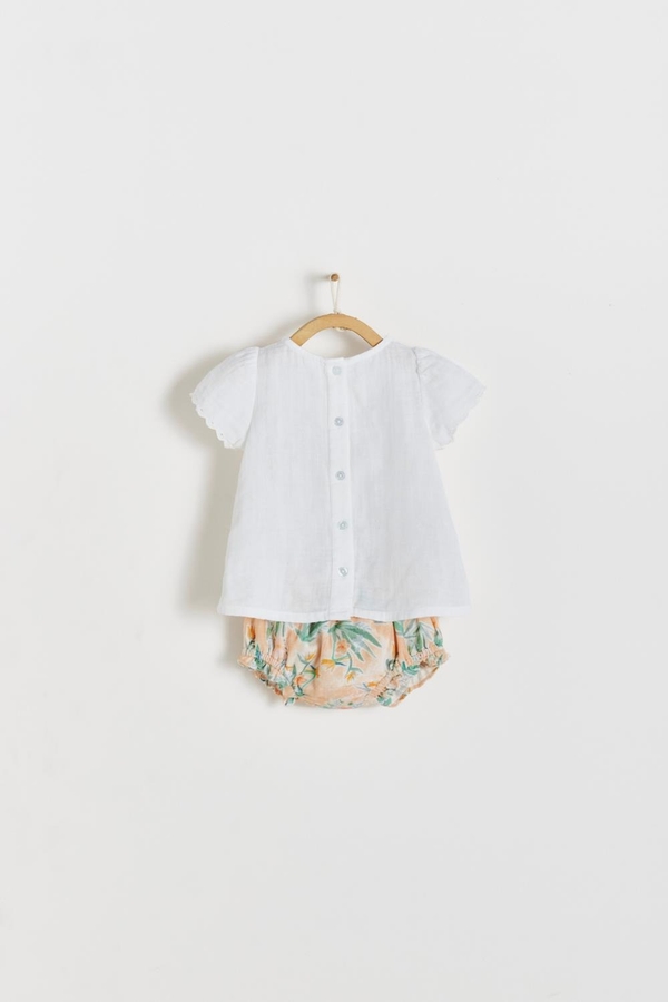 Premium Cotton Indira 2-Piece Set for Infant. Back view