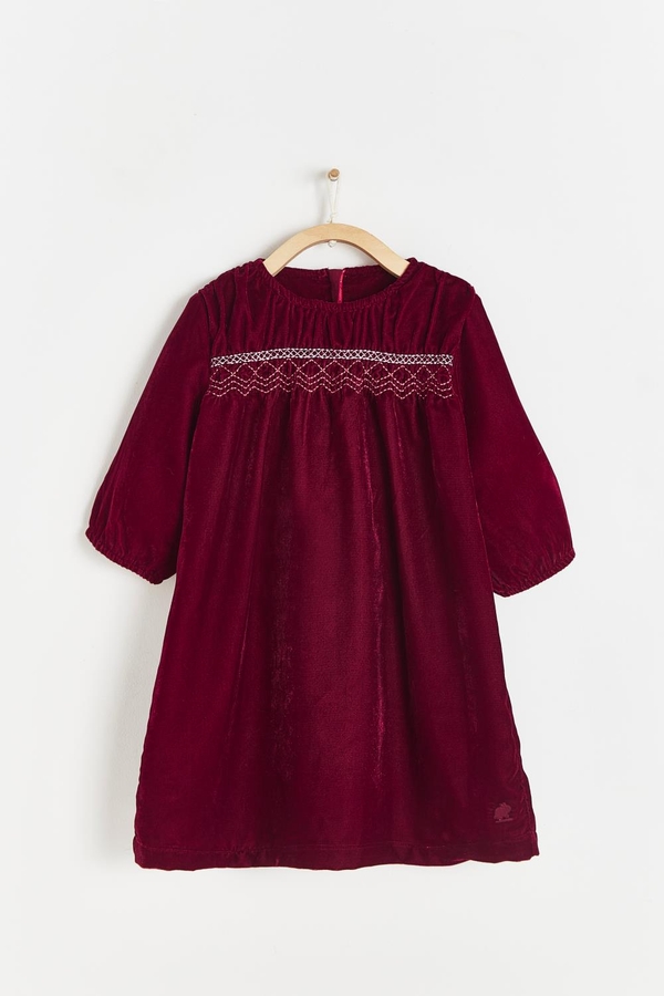 Premium Cotton Christmas Lily Dress For Toddler | Front