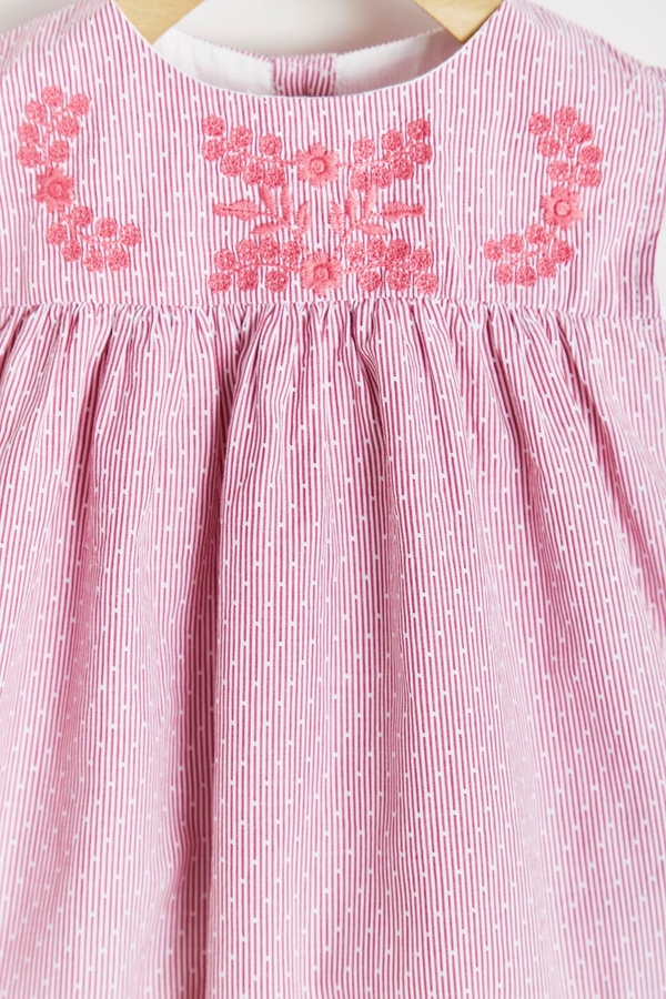 Premium Cotton Turin Dress for Infant. Embroidery view