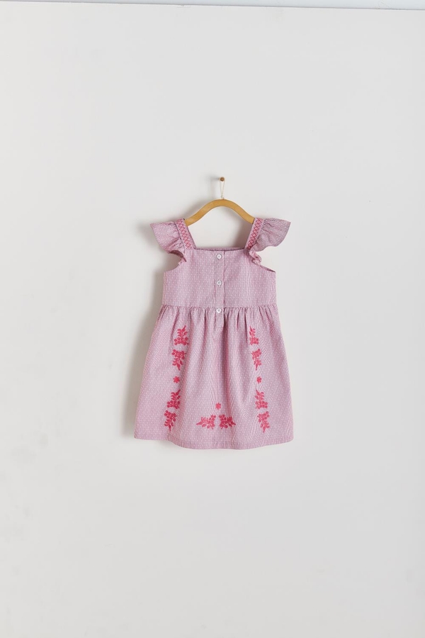 Premium Cotton Turin Dress for Toddler. Back view