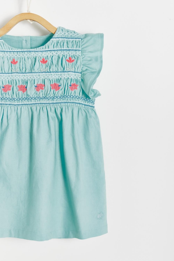 Premium Cotton Elle Dress for Toddler. Detail view