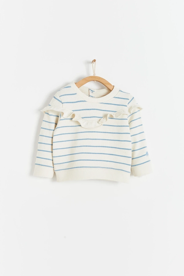 Niza Ruffle Baby Sweatshirt. Front view
