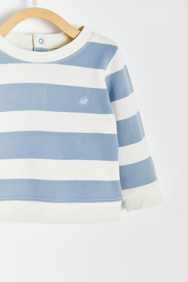 Marsella Striped Baby Sweatshirt. Front view
