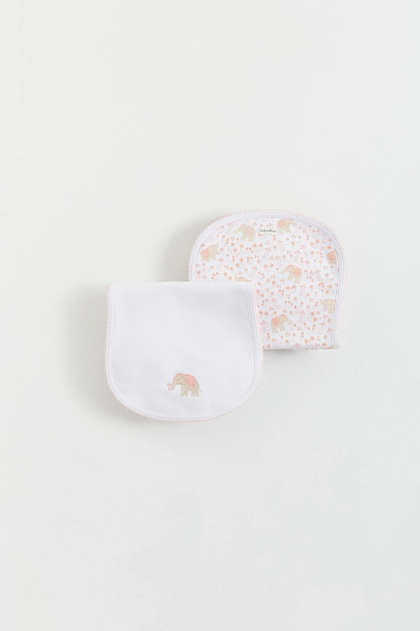 Premium Peruvian Pima Cotton Tika Curve Burps 2-Pack for Infant. Front view