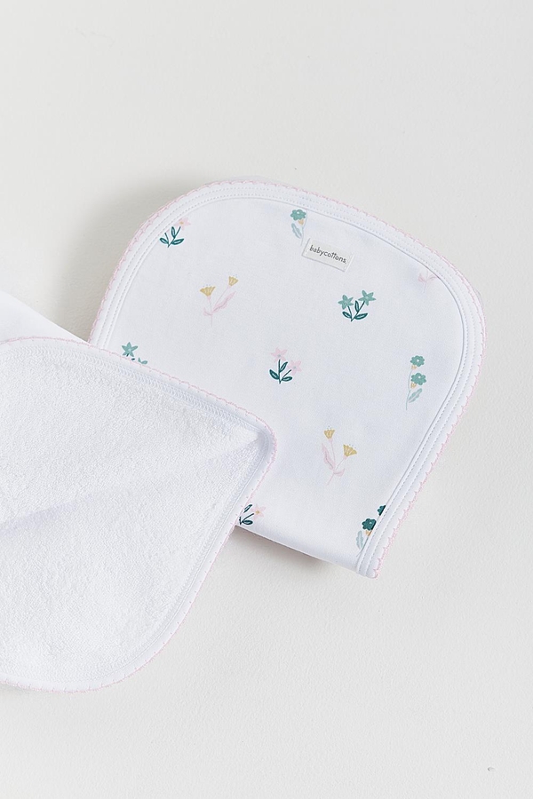 Premium Peruvian Pima Cotton Mila Curve Burps 2-Pack for Infant. Reverse view