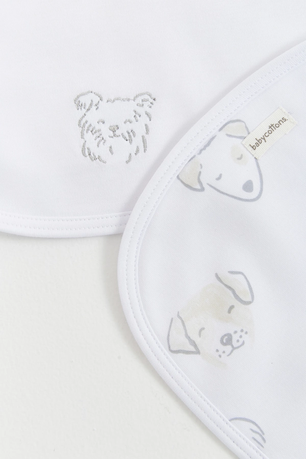 Premium Peruvian Pima Cotton Paws Curve Burps 2-Pack for Infant. Pattern view