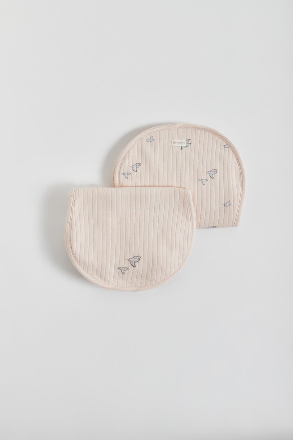 Premium Cotton Goose Curve Burps 2-Pack for Infant. Front view