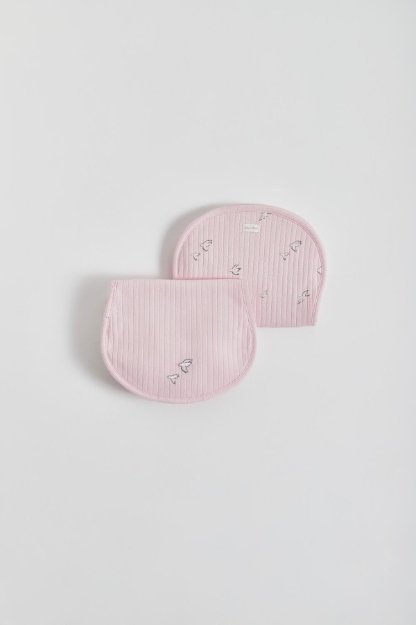 Premium Cotton Goose Curve Burps 2-Pack for Infant. Front view