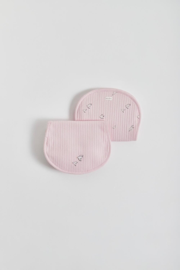 Premium Cotton Goose Curve Burps 2-Pack for Infant. Front view
