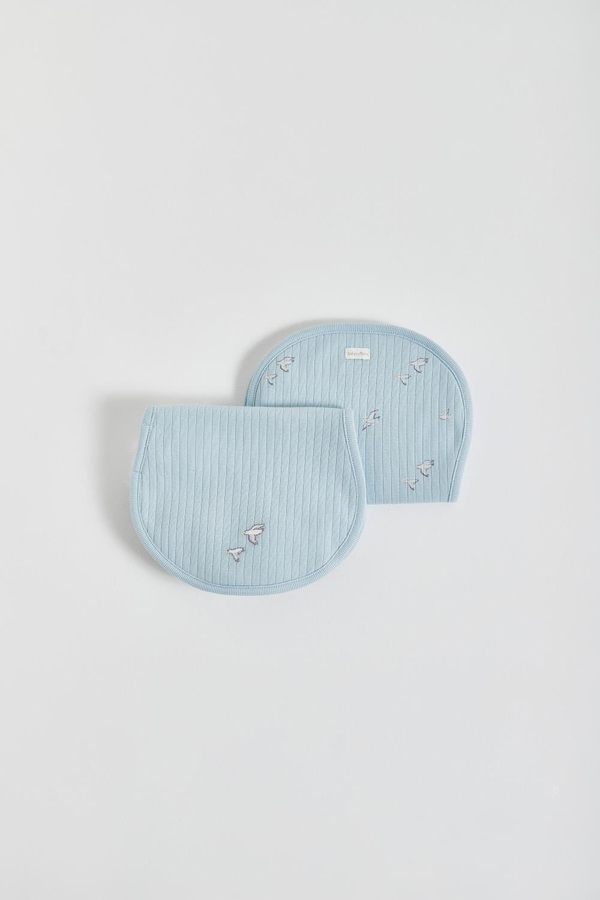 Premium Cotton Goose Curve Burps 2-Pack for Infant. Front view