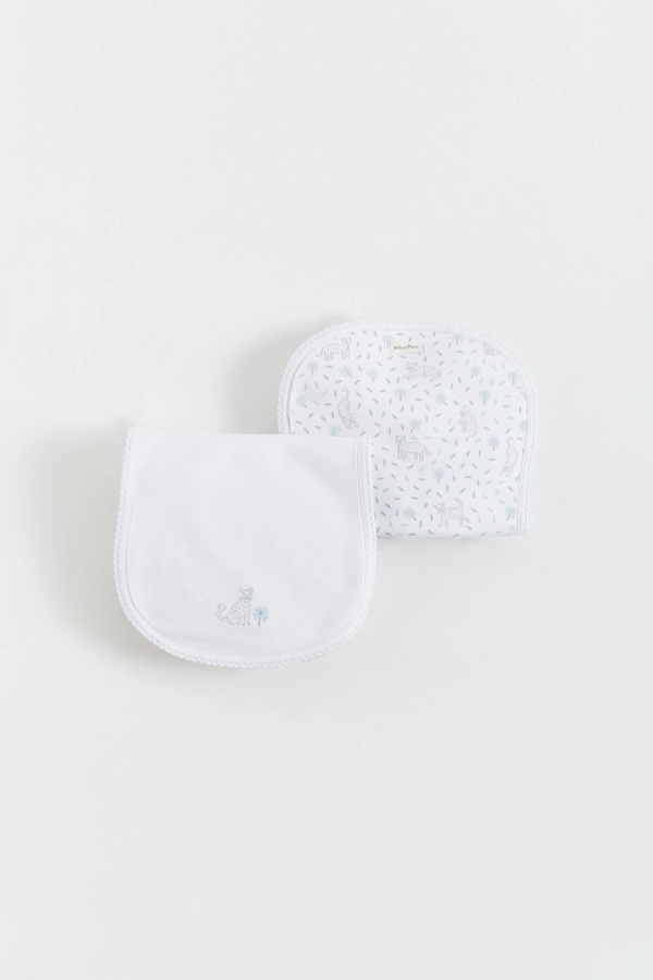 Premium Peruvian Pima Cotton Tiggy Curve Burps 2-Pack for Infant. Front view