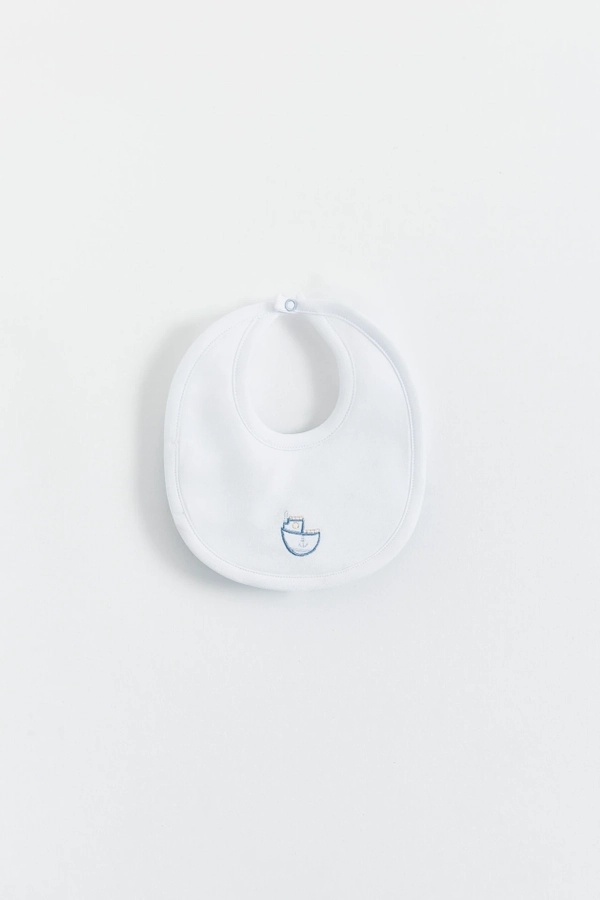 Premium Peruvian Pima Cotton Oceania Small Bib for Infant. Front view