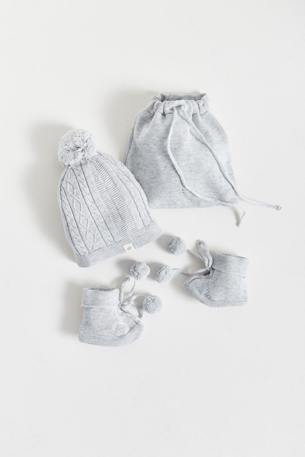 My First Knit Beanie & Booties Set