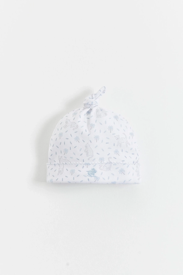 Premium Peruvian Pima Cotton Tiggy Knot Beanie for Infant. Front view