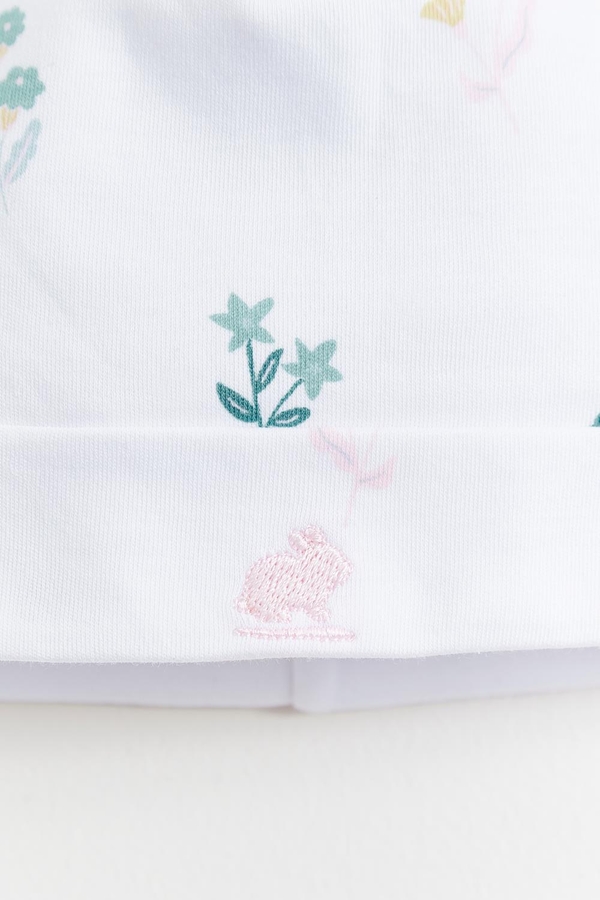 Premium Peruvian Pima Cotton Mila Baby Beanie for Infant. Embroidery view