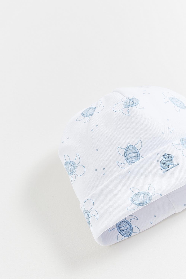 Premium Peruvian Pima Cotton Turtles Beanie for Infant. Detail view