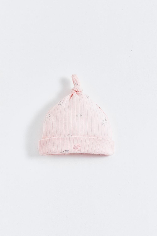 Premium Cotton Goose Knot Beanie for Infant. Front view